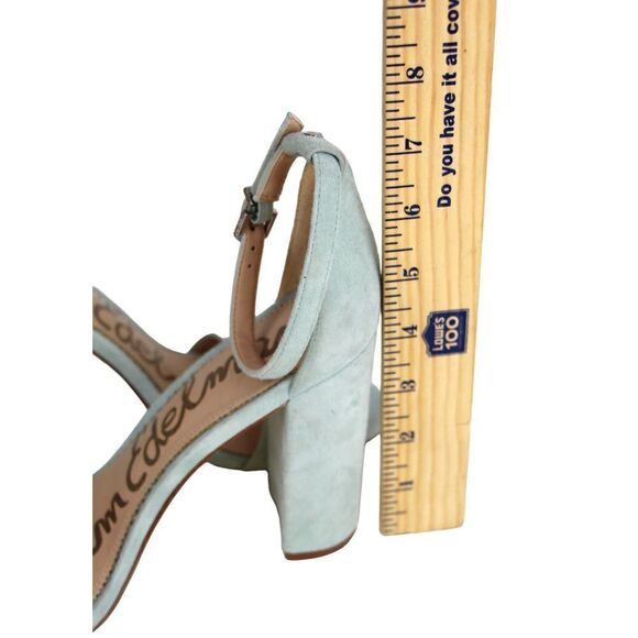 Sam Edelman Yaro BLUE GRAY SUEDE LEATHER HIGH HEEL OPEN TOE SLINGBACK SHOES 7M - Picture 9 of 9